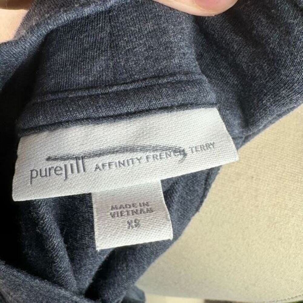 PureJill‎ J Jill Affinity French Terry Pima Cotton Tunic Top V-Neck Blue Size XS - Picture 5 of 7